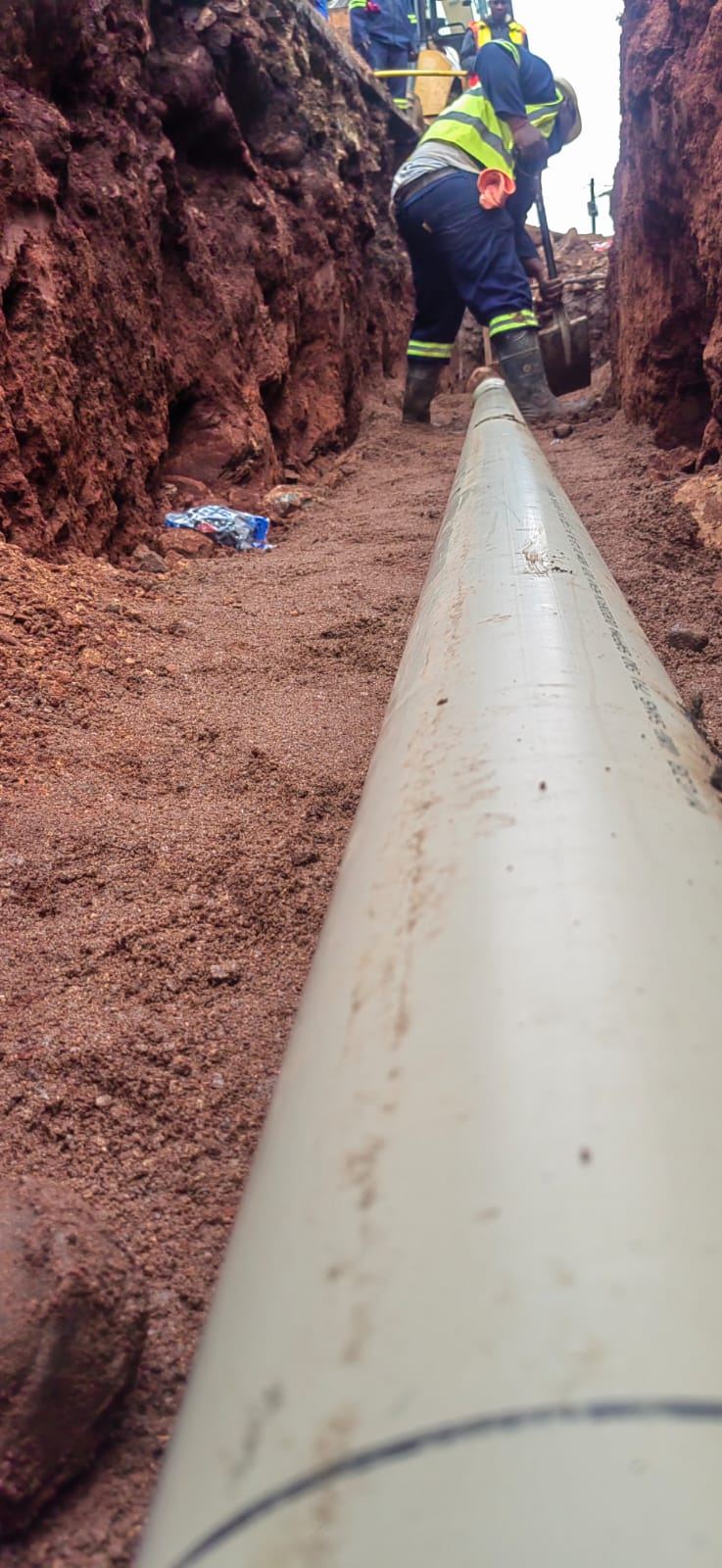 Pipeline laid in a trench